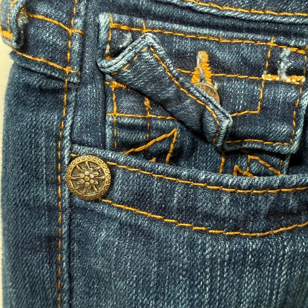 True Religion Becky Bootcut Jeans Blue Low Rise W26 L33 Made in USA WQ1564E67 - Picture 5 of 16